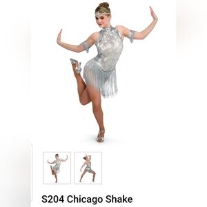 Silver Fringe Dance Costume Chicago  Roxy Heart vibe